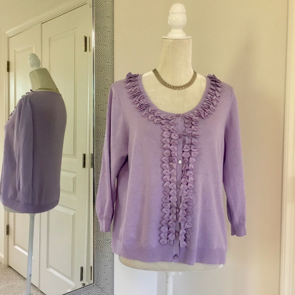Talbots linen blend dress top cardigan